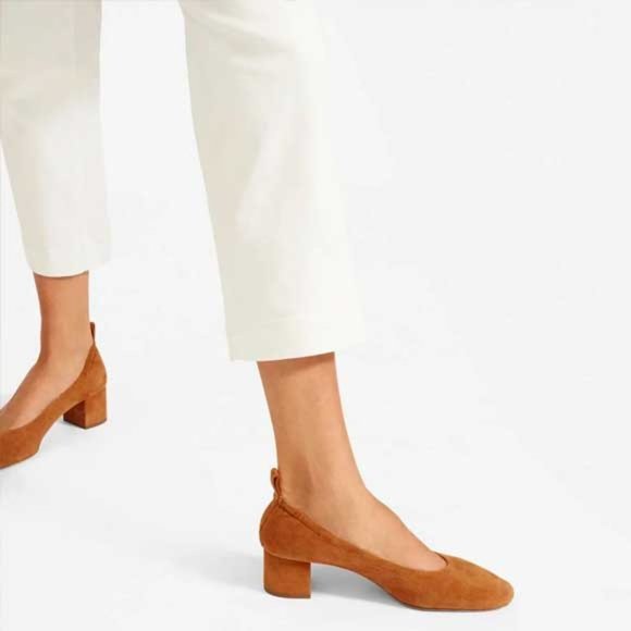 Everlane Shoes - NWOB Everlane | The Day Heel Italian Heels in Burnt Orange Suede Size 7